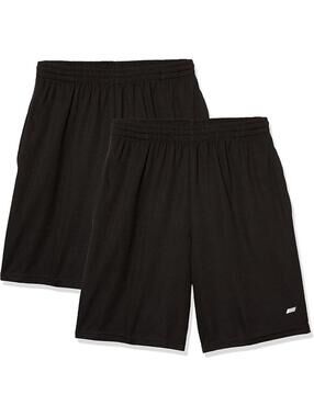 Amazon Essentials Men’s 2-Pack Shorts, Black/Black, 2XL
